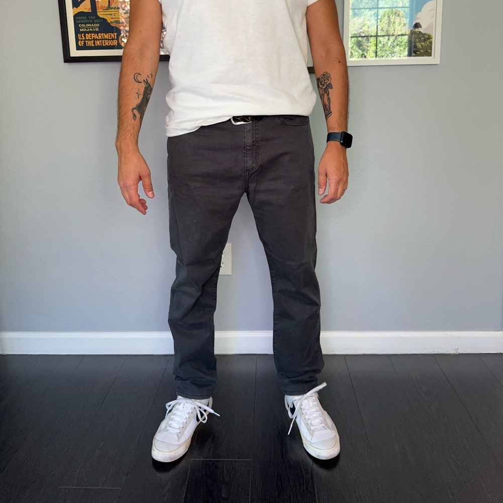 Flint and Tinder 365 Pant Tapered Fit Size 34x30 in Charcoal